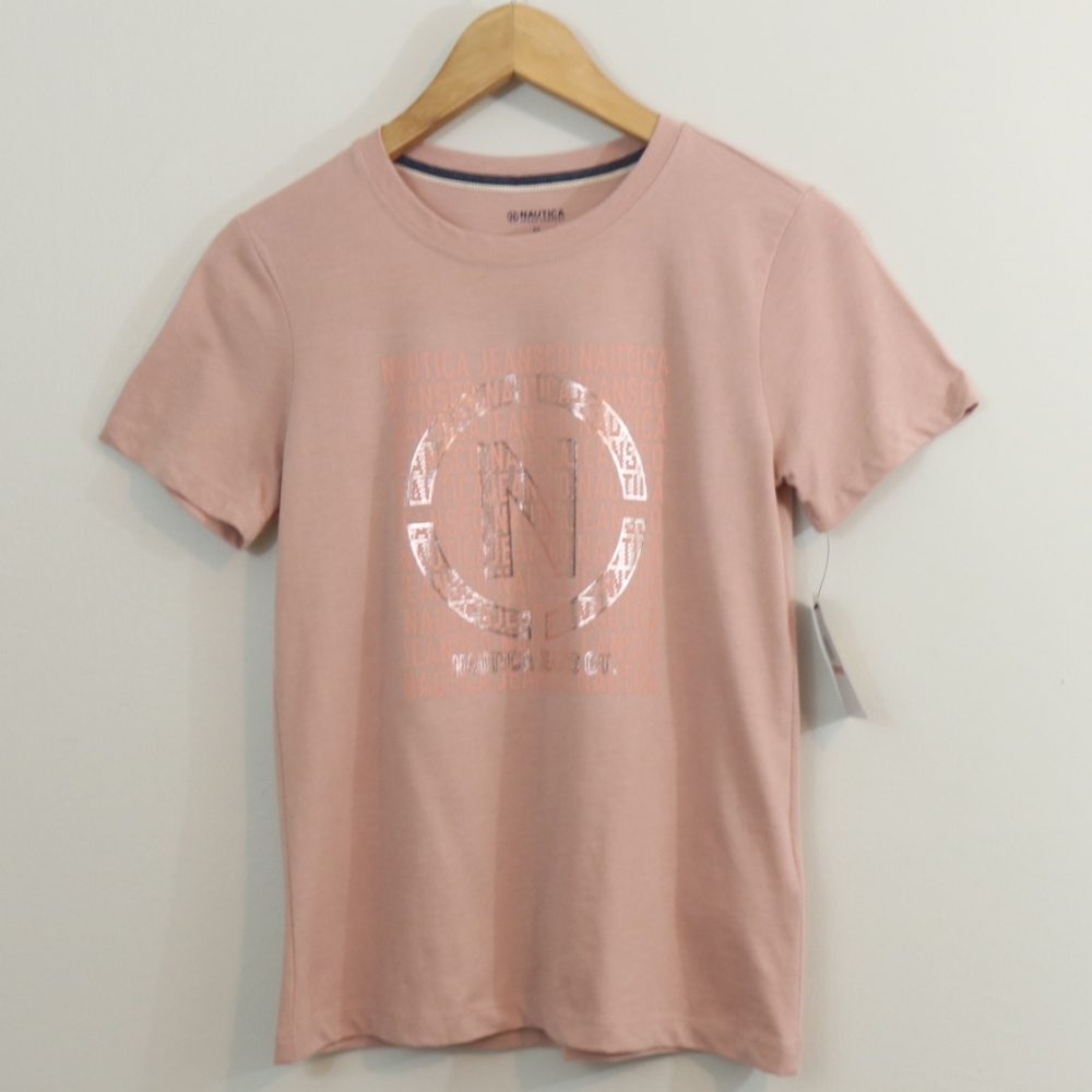 Nautica Mauve Cotton Blend T Shirt
